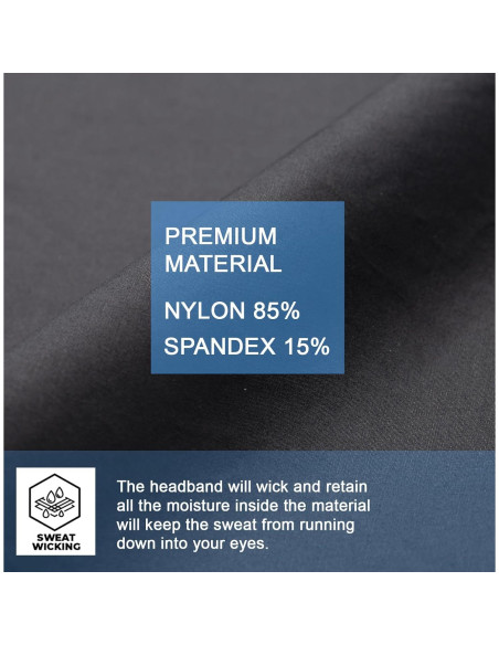 Cinta para el cabello Calbeing negra, talla única, absorción de sudor