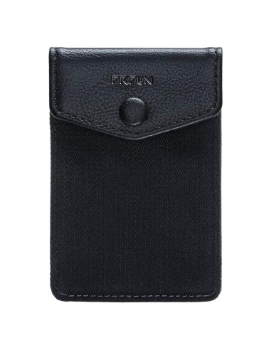 Billetera de cuero autoadhesiva FRIFUN para tarjetas - Negro