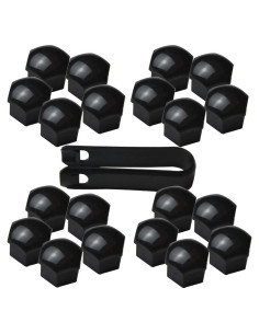 Cubiertas de Tuercas de Rueda 17mm FiveEyes 20 Piezas Negro