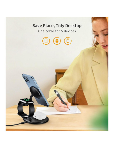 Estación de Carga Inalámbrica 3 en 1 XooFly con Adaptador 20W