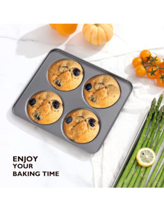 Juego de Moldes para Muffin HONGBAKE 4 Tazas Antiadherente 2