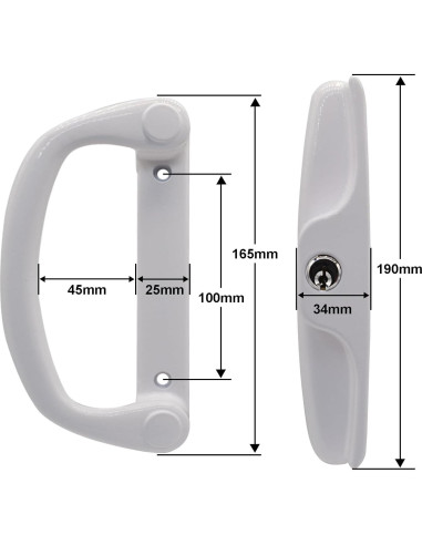 Juego de Manija de Puerta Deslizante Eockatoo con Cerradura