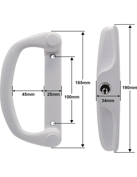 Juego de Manija de Puerta Deslizante Eockatoo con Cerradura