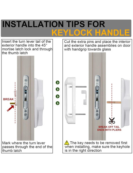 Juego de Manija de Puerta Deslizante Eockatoo con Cerradura