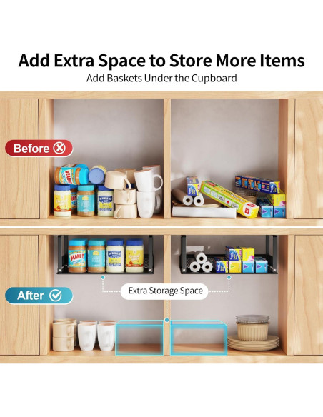 Cesta Bajo Estante iSPECLE - Paquete de 4 Cestas 30.5x25.1 cm Cesta Bajo Estante iSPECLE - Paquete de 4 Cestas 30.5x25.1 cm