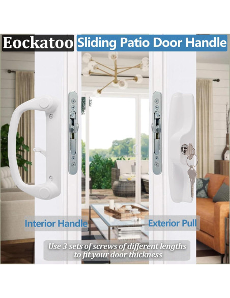 Juego de Manija de Puerta Deslizante Eockatoo con Cerradura
