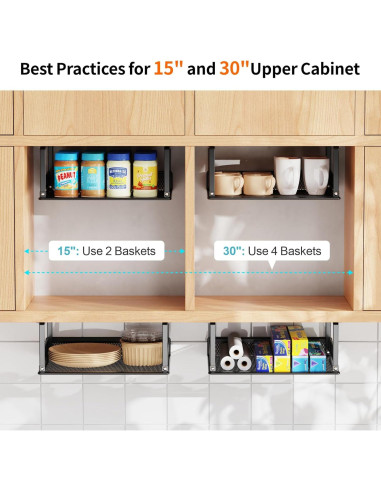 Cesta Bajo Estante iSPECLE - Paquete de 4 Cestas 30.5x25.1 cm