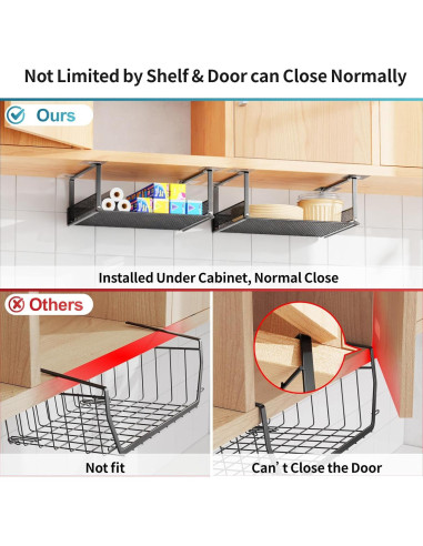 Cesta Bajo Estante iSPECLE - Paquete de 4 Cestas 30.5x25.1 cm