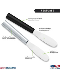 Cuchillo para Untar RADA Negro 8.57 cm Hoja Serrada 2