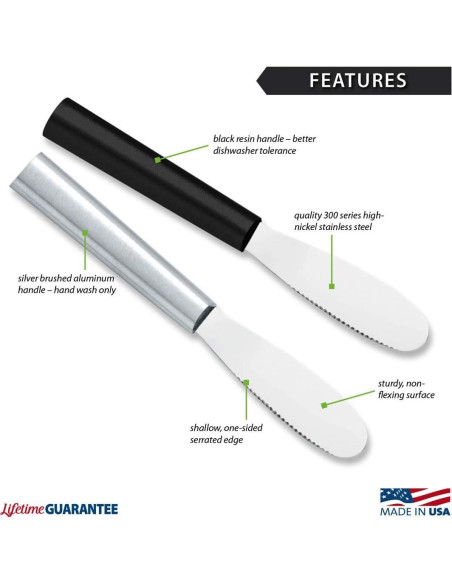 Cuchillo para Untar RADA Negro 8.57 cm Hoja Serrada