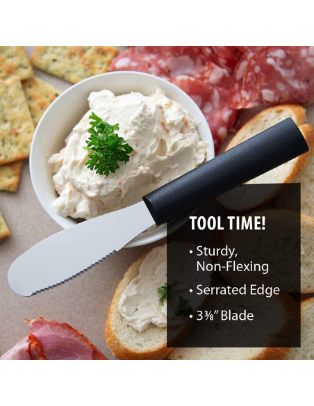 Cuchillo para Untar RADA Negro 8.57 cm Hoja Serrada