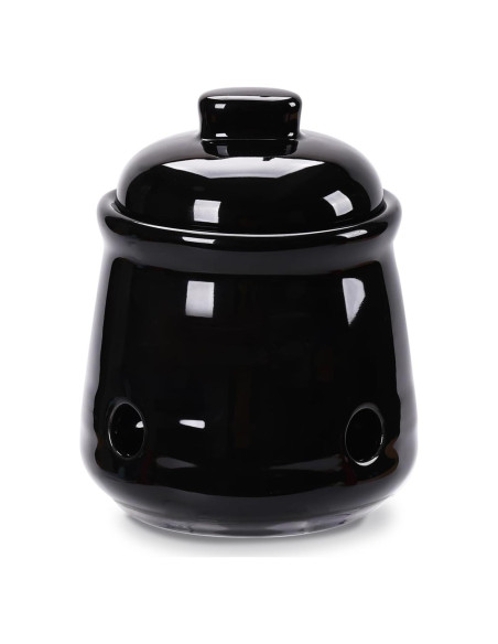 Conservador de Ajo Mini HAOTOP de Cerámica con Tapa Negra