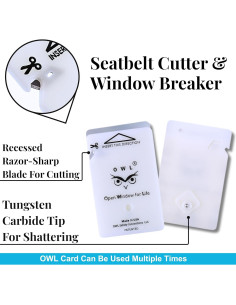 Rompe Cristales y Cortador de Cinturón OWL - Paquete de 4 Negro 2