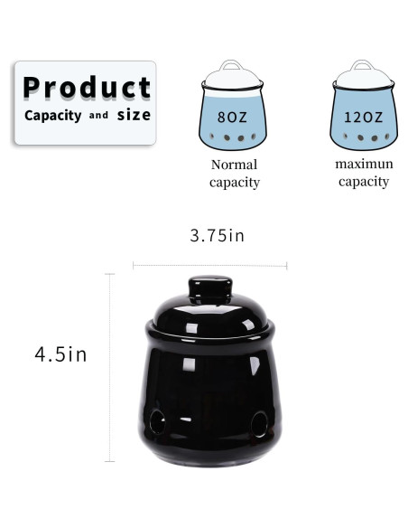 Conservador de Ajo Mini HAOTOP de Cerámica con Tapa Negra