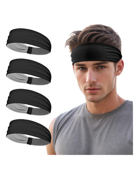 Cinta para la cabeza Sukeen negra antideslizante para sudor