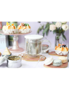 Taza de Infusión Teabloom Azul Brumoso 355 ml Doble Pared 2