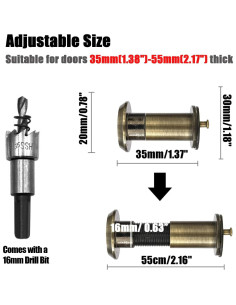 Mirador de puerta Junxave bronce 200 con broca 16mm 2