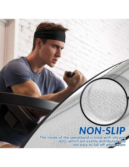 Cinta para la cabeza Sukeen negra antideslizante para sudor