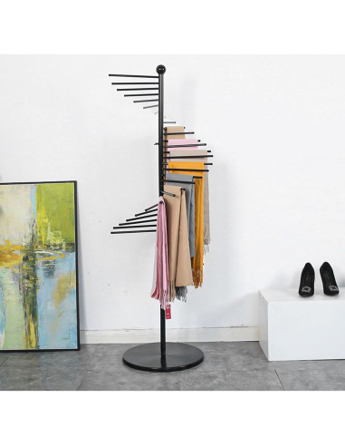Soporte para Bufandas Vrietina de Metal 30 Varillas 170cm Negro