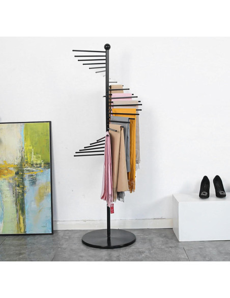 Soporte para Bufandas Vrietina de Metal 30 Varillas 170cm Negro