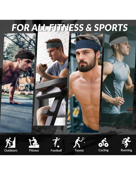 Cinta para la cabeza Sukeen negra antideslizante para sudor