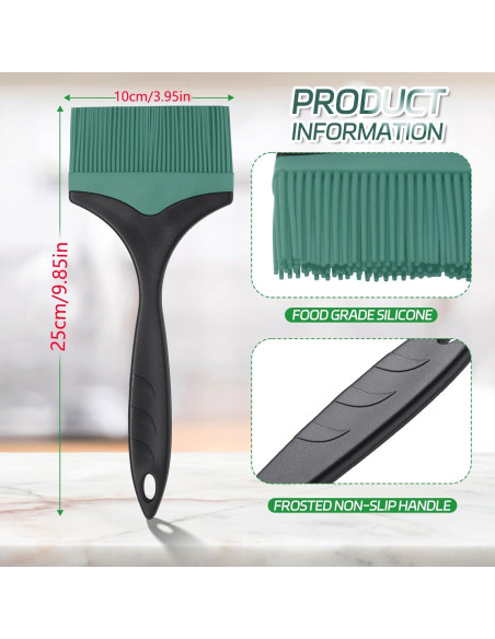 Brocha de Silicona Tuyotue 10cm Verde para Basting y BBQ