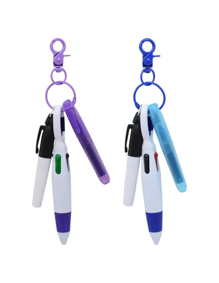 Conjunto de bolígrafos mini YYaaloa para enfermeras - 2 resaltadores y 2 llaveros