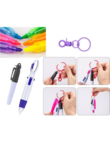 Conjunto de bolígrafos mini YYaaloa para enfermeras - 2 resaltadores y 2 llaveros