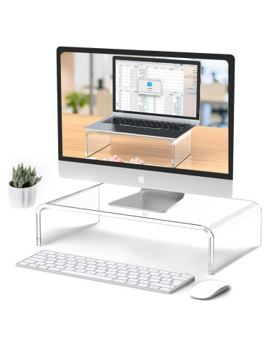 Soporte Acrílico para Monitor y Laptop Beimu 31.75x19.05 cm
