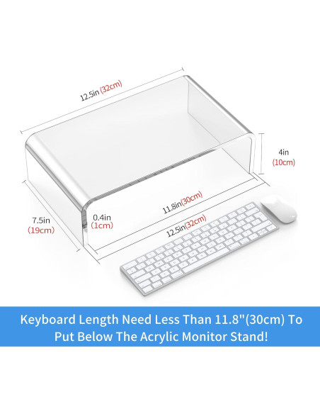 Soporte Acrílico para Monitor y Laptop Beimu 31.75x19.05 cm