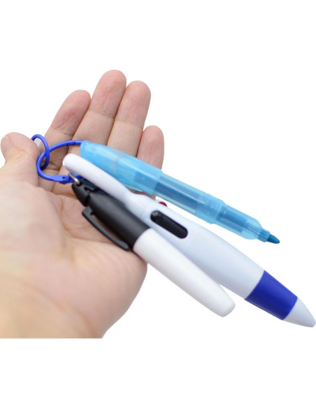 Conjunto de bolígrafos mini YYaaloa para enfermeras - 2 resaltadores y 2 llaveros