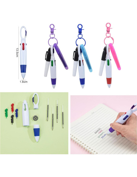 Conjunto de bolígrafos mini YYaaloa para enfermeras - 2 resaltadores y 2 llaveros