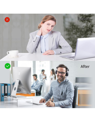 Soporte Acrílico para Monitor y Laptop Beimu 31.75x19.05 cm