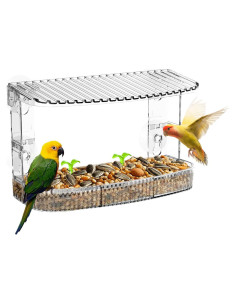Comedero de Aves Kassiva Transparente para Ventanas 26.4x11.2cm