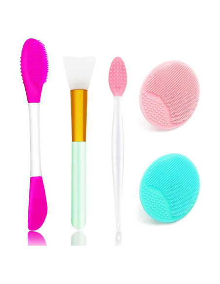 Juego de 5 Cepillos de Silicona para Limpieza Facial Nazeshenyexyf Juego de 5 Cepillos de Silicona para Limpieza Facial Nazeshenyexyf