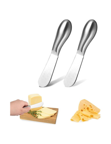 Juego de 2 cuchillos para untar Clarmonde - Acero inoxidable