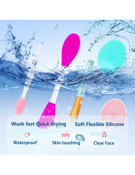 Juego de 5 Cepillos de Silicona para Limpieza Facial Nazeshenyexyf Juego de 5 Cepillos de Silicona para Limpieza Facial Nazeshenyexyf