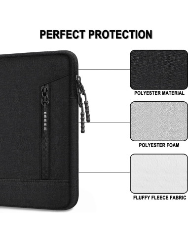 Funda para Laptop 14" TEDNETGO Negra Impermeable y Resistente