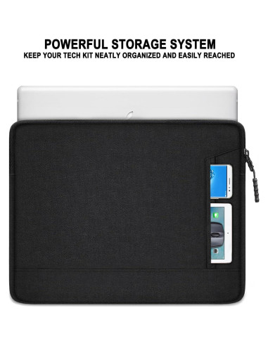 Funda para Laptop 14" TEDNETGO Negra Impermeable y Resistente