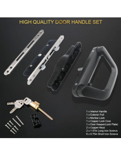 Juego de Manija para Puerta Corredera ALYWASAI Negro 12.7cm 2