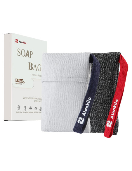 Bolsas Exfoliantes para Jabón Alankilo - 2 Piezas Gris Bolsas Exfoliantes para Jabón Alankilo - 2 Piezas Gris