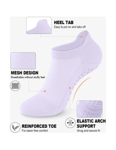6 Pares de Calcetines Antideslizantes Aoliks para Pilates y Yoga 2