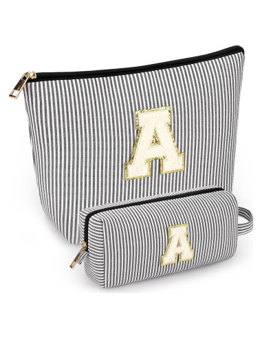 2 Bolsas de Maquillaje Personalizadas para Mujeres - Negro