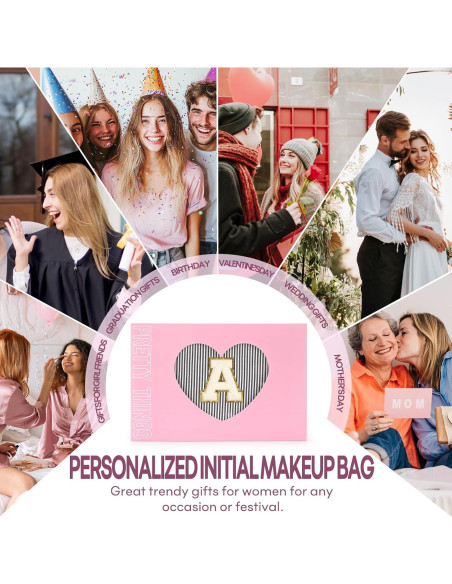 2 Bolsas de Maquillaje Personalizadas para Mujeres - Negro