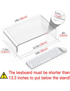 Soporte de Monitor Acrílico Beimu 35.56x19.05x10.16 cm Ergonómico 2