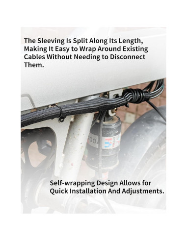 Manga de Alambre Organizador ZEMAN 1" y 1/2" 10FT Negro