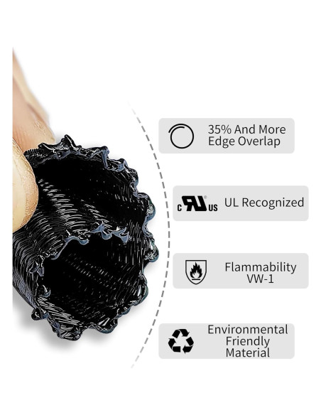 Manga de Alambre Organizador ZEMAN 1" y 1/2" 10FT Negro Manga de Alambre Organizador ZEMAN 1" y 1/2" 10FT Negro