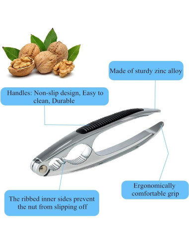 Abre Nueces Oujilet 15.8 cm Metal Antideslizante Negro