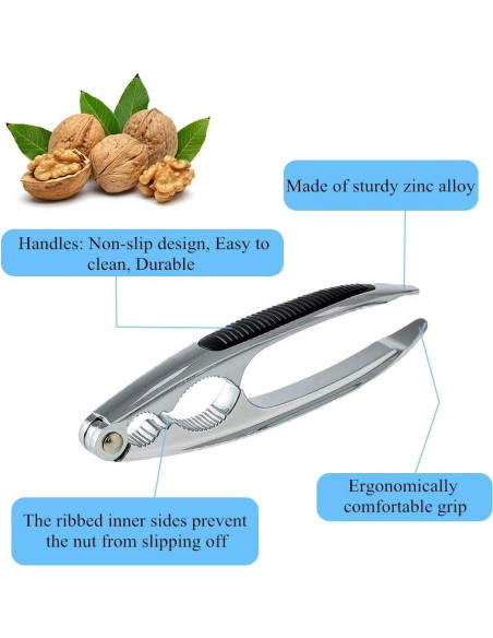 Abre Nueces Oujilet 15.8 cm Metal Antideslizante Negro