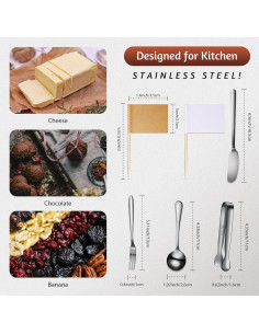 Juego de utensilios de acero inoxidable Patelai - 14 piezas para untar 2
